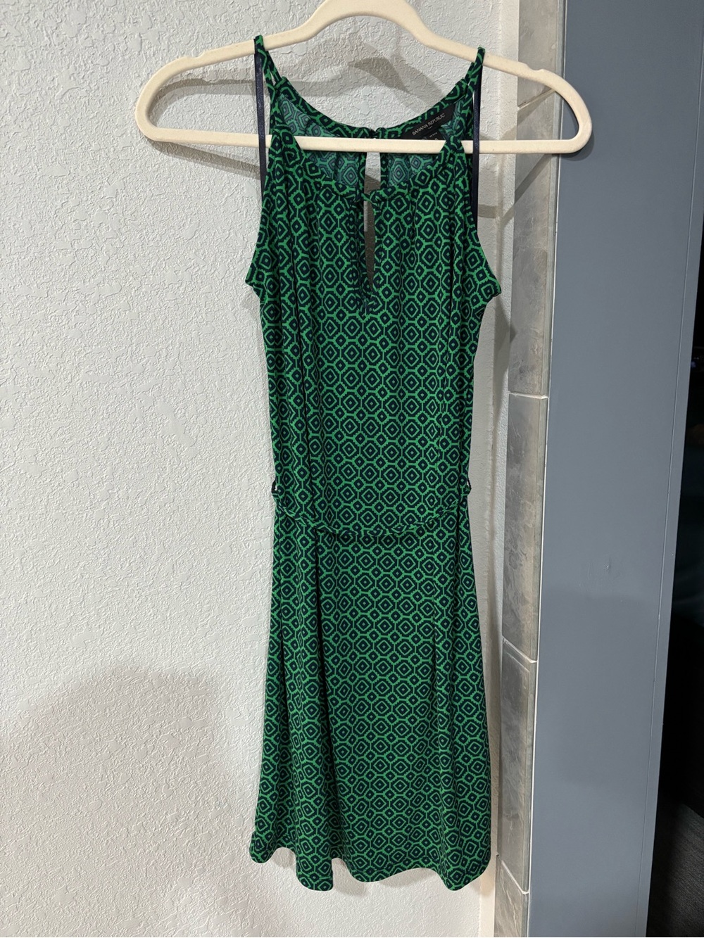 Banana Republic Green/Blue Geometric Sleeveless Dress
